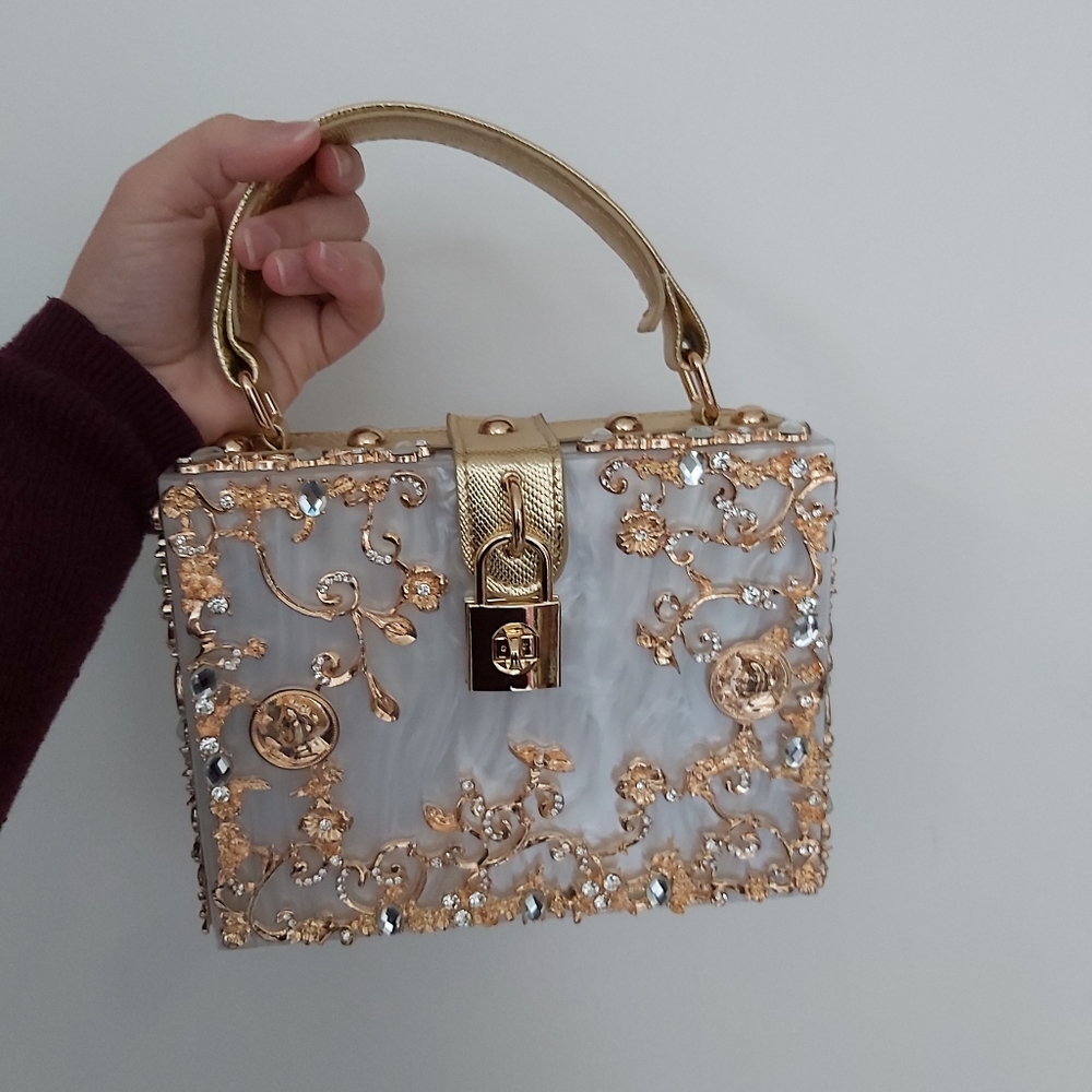 Acrylic and Gold Plated Handbag